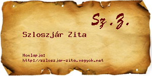 Szloszjár Zita névjegykártya